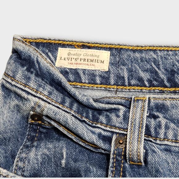 Levi's 70s High Flare Jeans Medium Blue Denim Womens Sz 27x32 Retro Casual - Picture 7 of 14